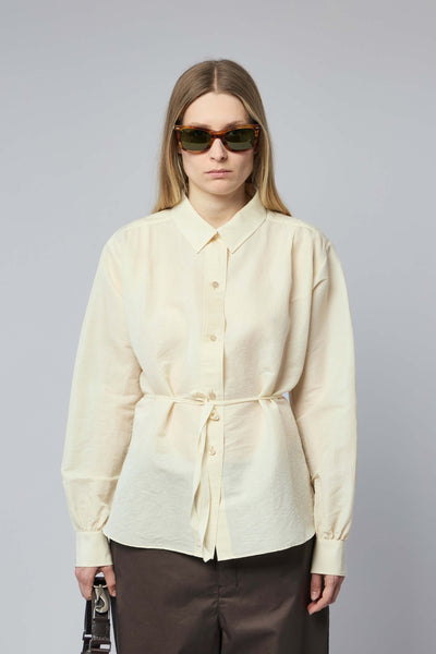 Tie-waist Silk Cotton Shirt
