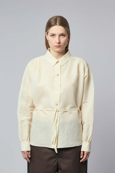 Tie-waist Silk Cotton Shirt