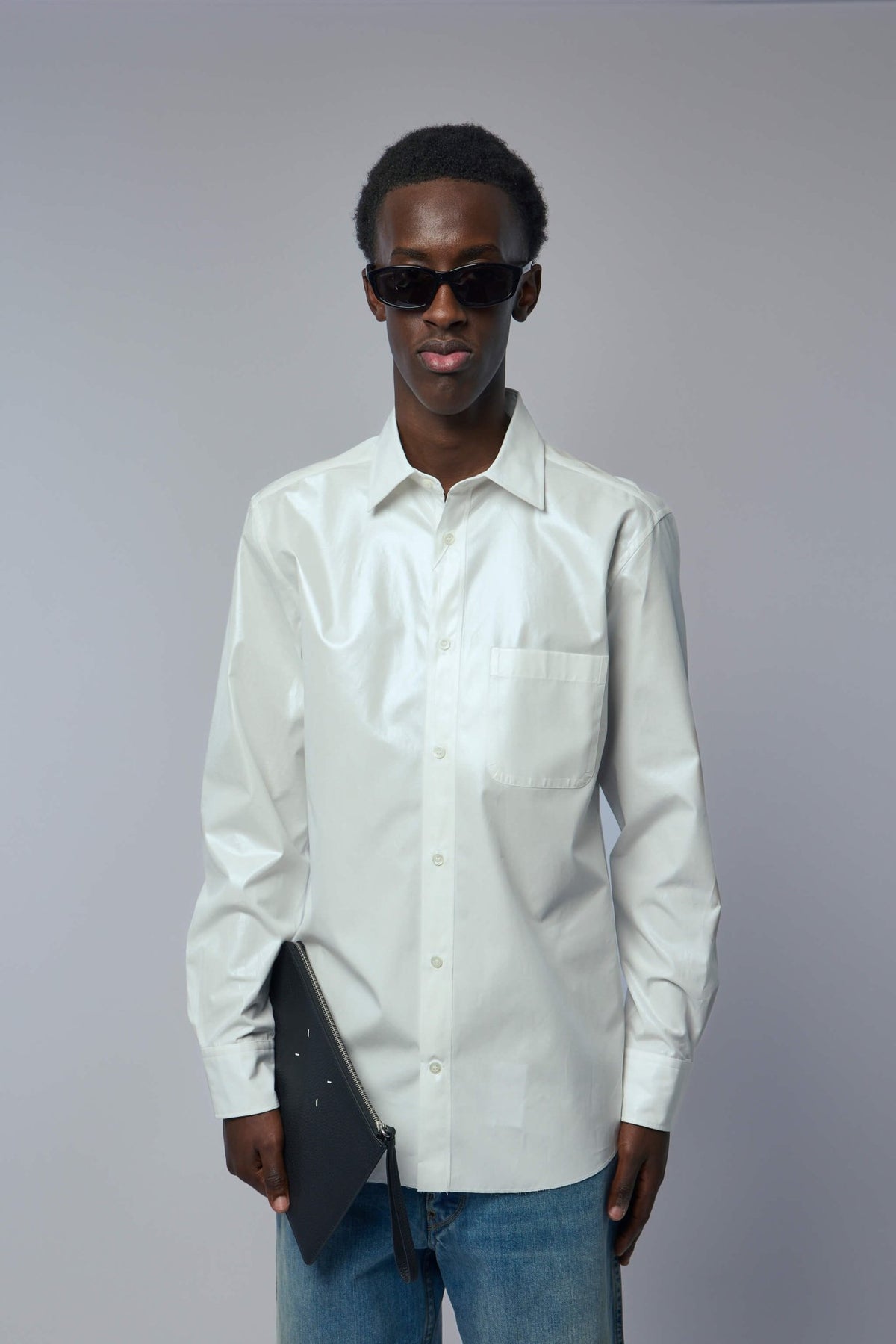 Maison Margiela shirts - long-sleeved white dress shirt with classic collar