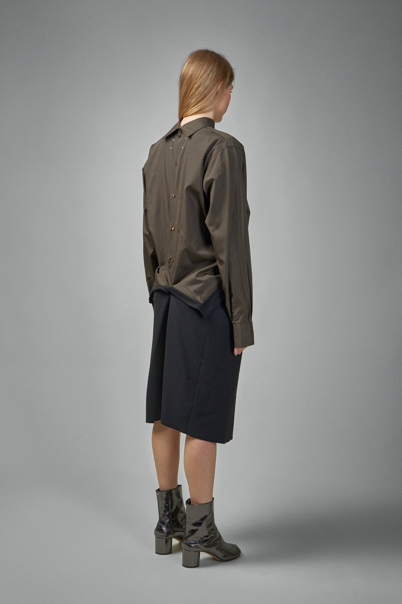 maison margiela shirt dress Maison Margiela - Knitted Panel Shirt Dress