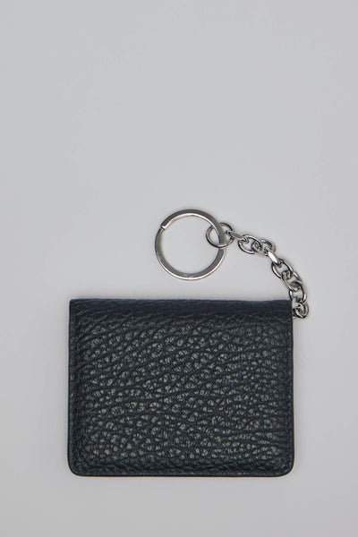 Textured Leather Cardholder with Keychain