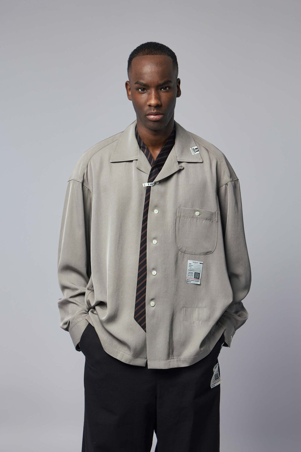 Maison Mihara Yasuhiro - Attaced Tie L/s Shirts - LABELS