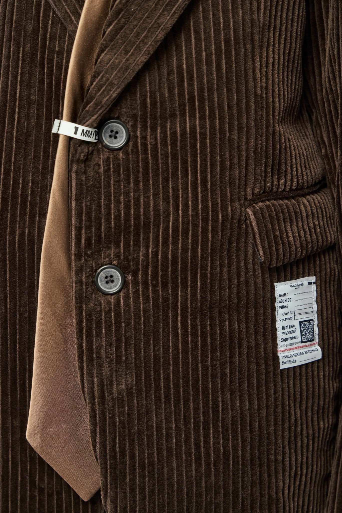 Maison Mihara Yasuhiro - Attached Tie Corduroy Jacket - LABELS