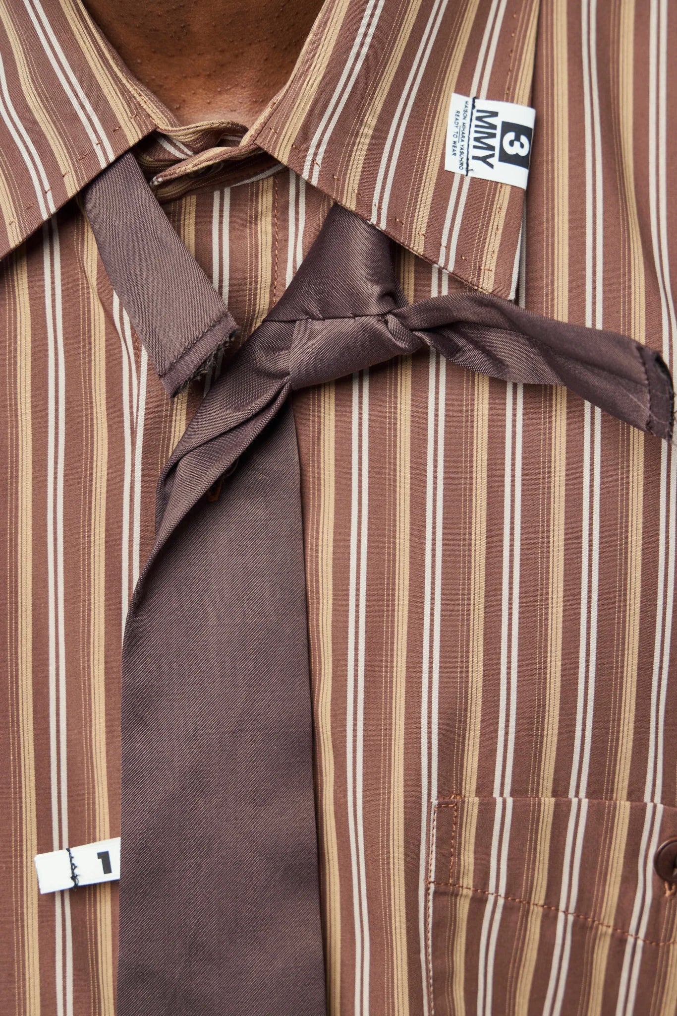 Maison Mihara Yasuhiro Attached Tie L/S Shirt fabric texture detail