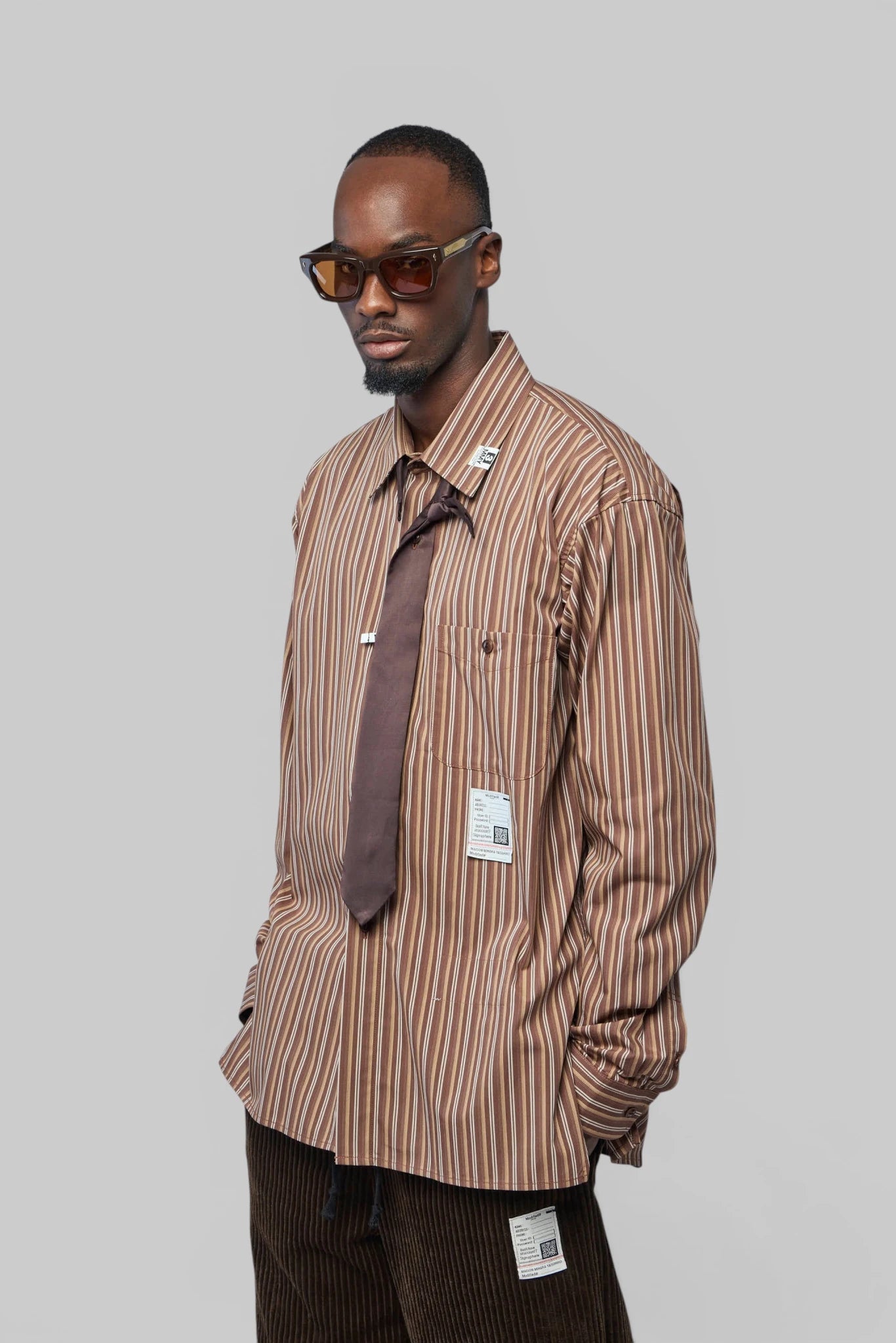 Maison Mihara Yasuhiro Shirts - Attached Tie L/S front view