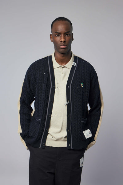 Front Back Combined Knit Cardigan