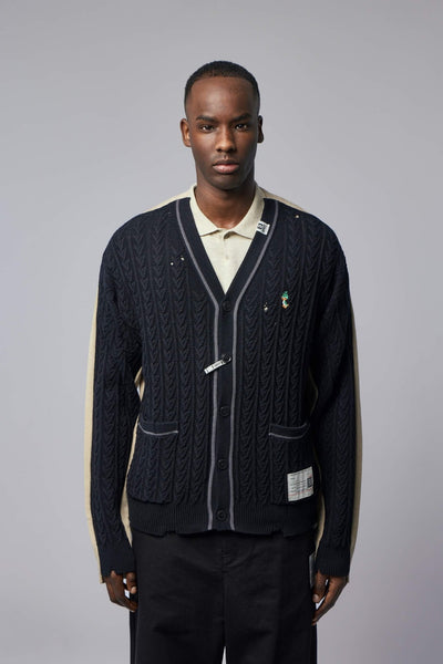 Front Back Combined Knit Cardigan