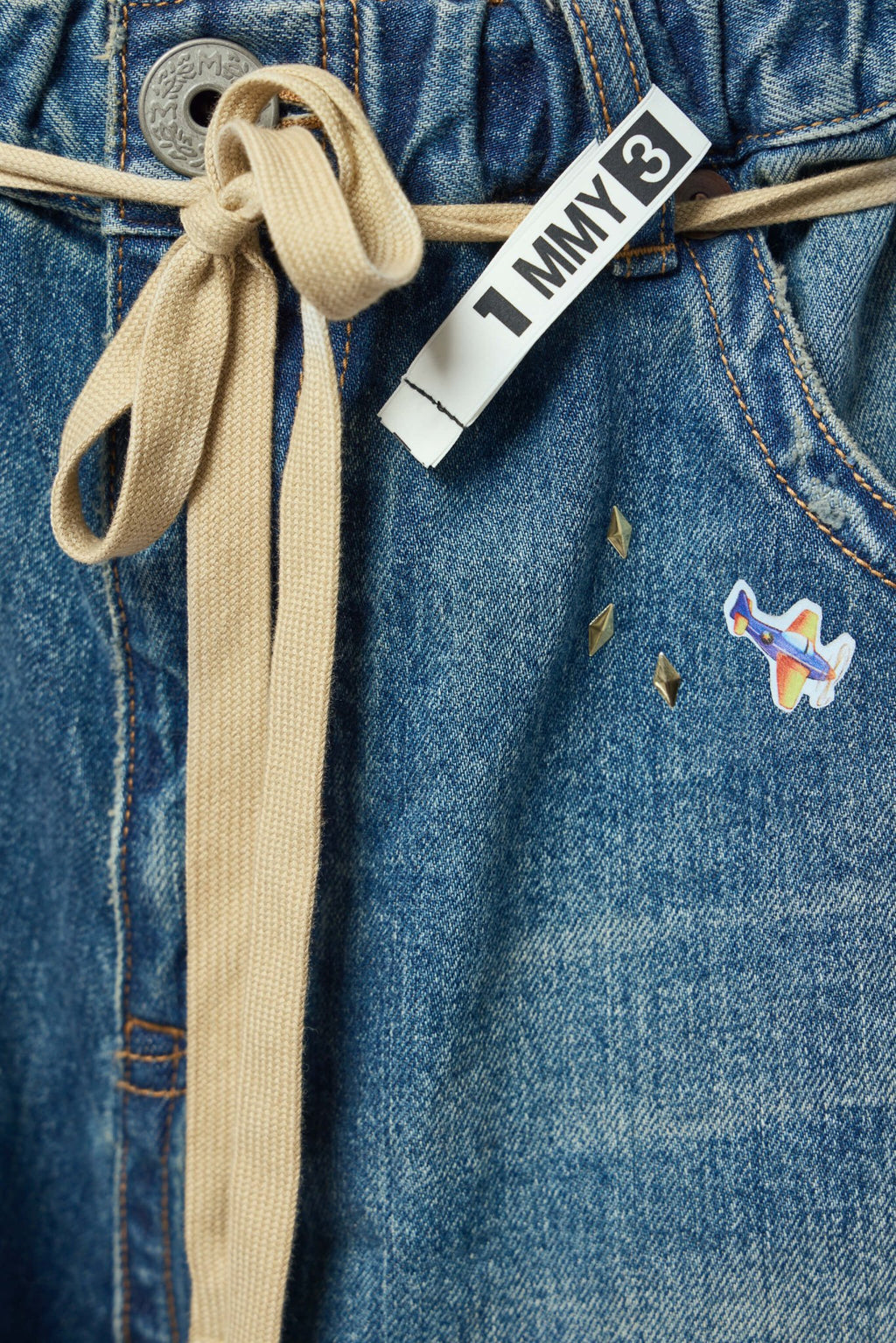 Maison Mihara Yasuhiro - Denim Gather Shorts W Kids Sticker - LABELS