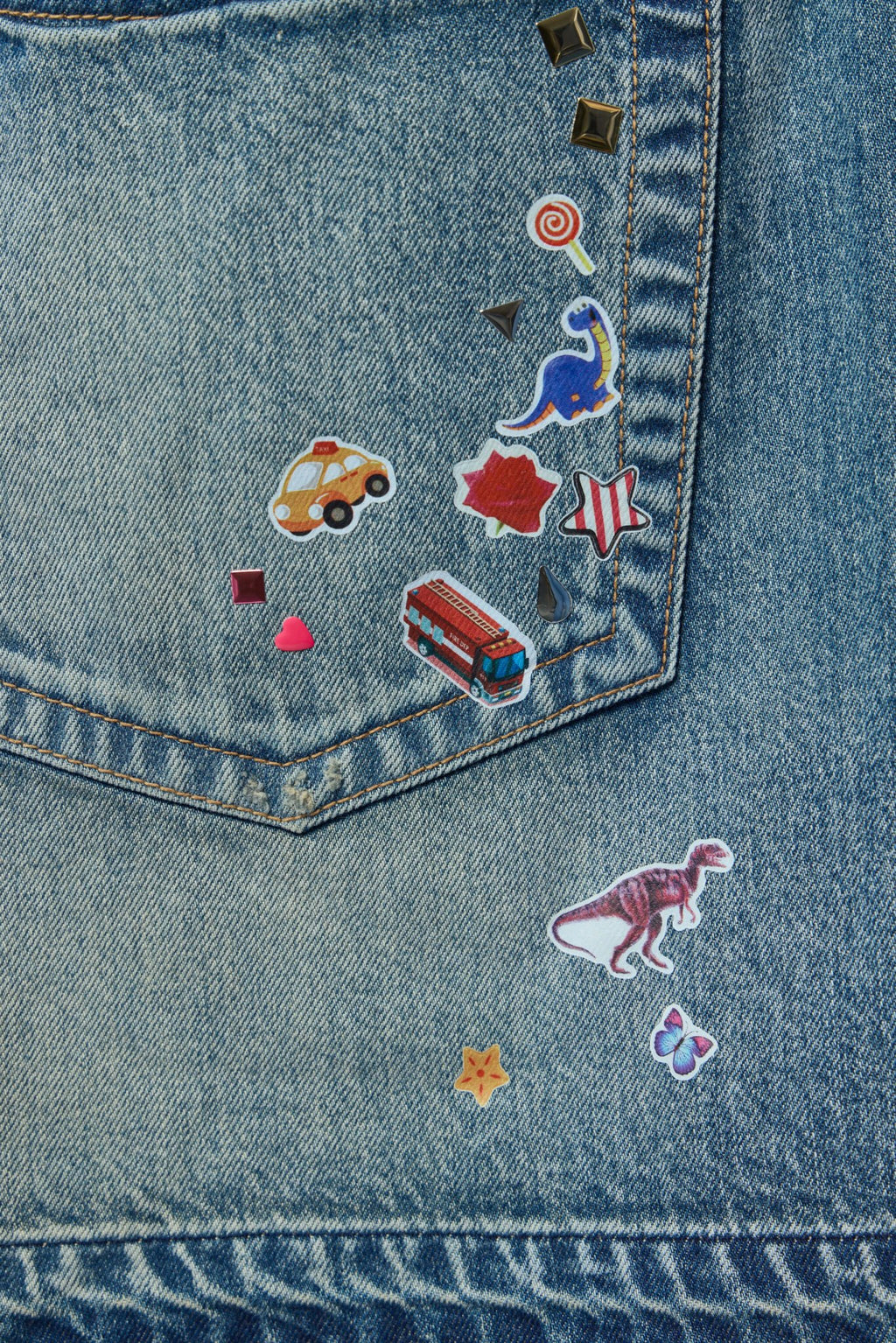 Maison Mihara Yasuhiro - Denim Gather Shorts W Kids Sticker - LABELS