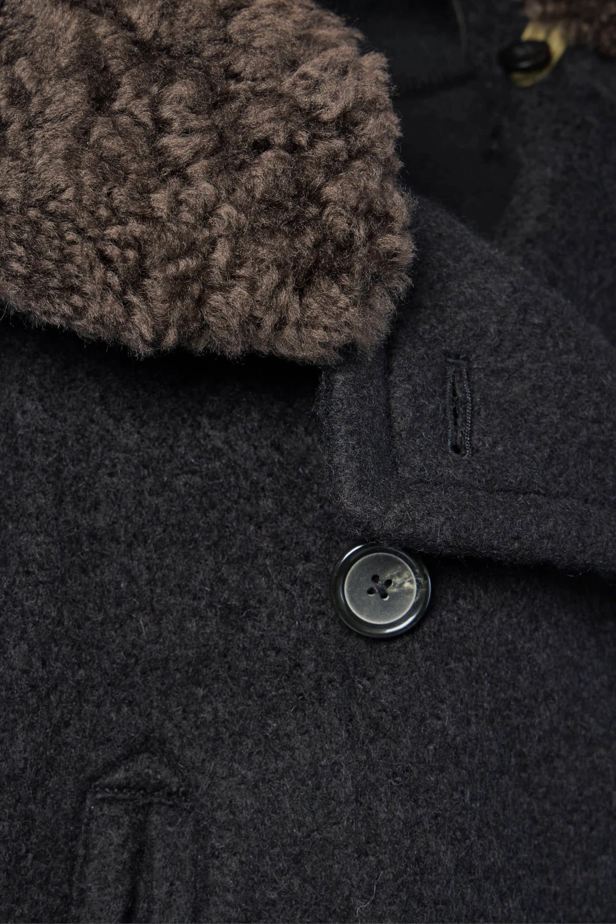 Maison Mihara Yasuhiro - Detachable Collar Shaggy Coat - LABELS
