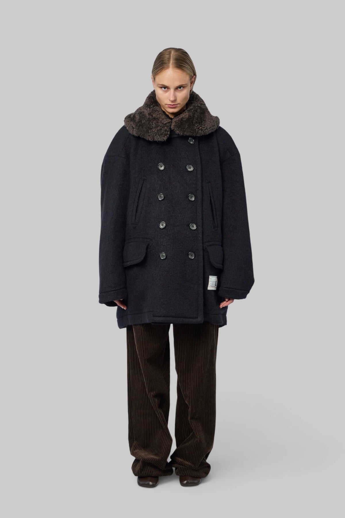 Maison Mihara Yasuhiro - Detachable Collar Shaggy Coat - LABELS