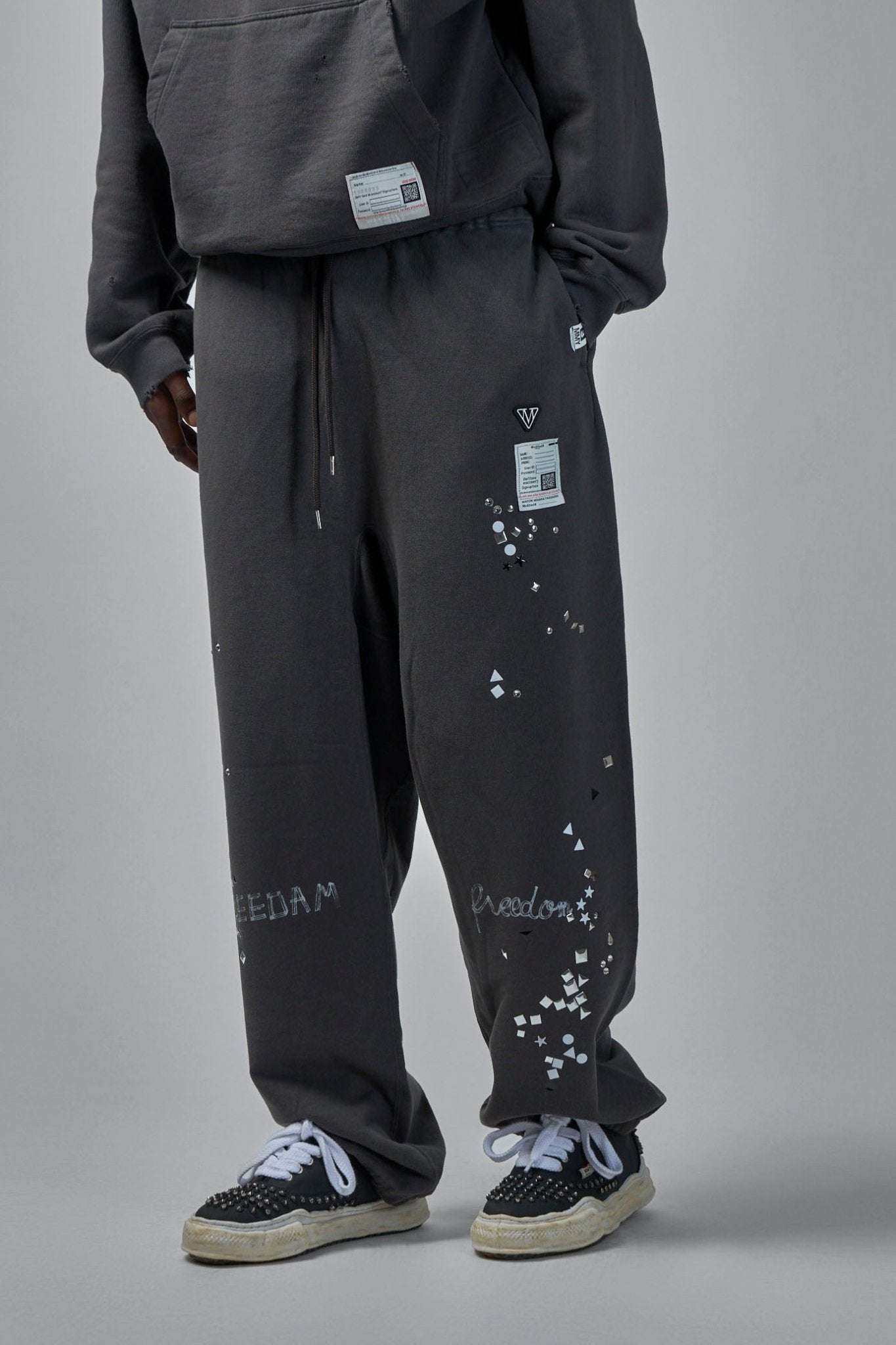 Maison Mihara Yasuhiro - Embellished Distressed Sweat Pants - LABELS