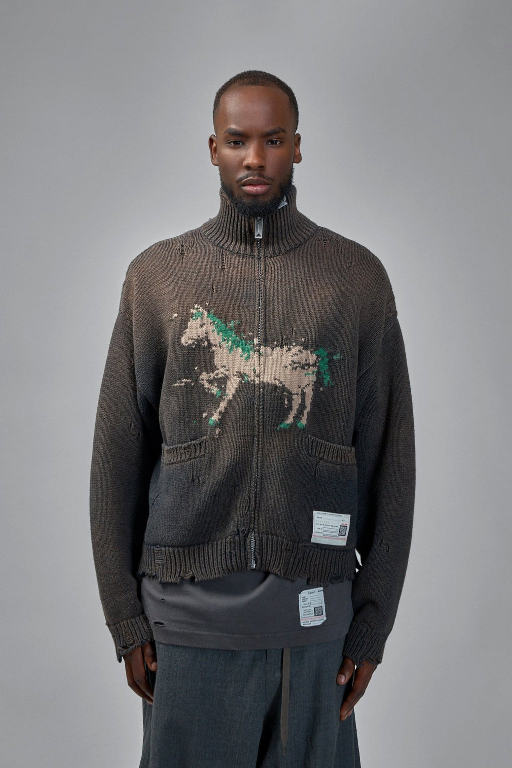 Maison Mihara Yasuhiro - Horse Jacquard Knit Cardigan - LABELS