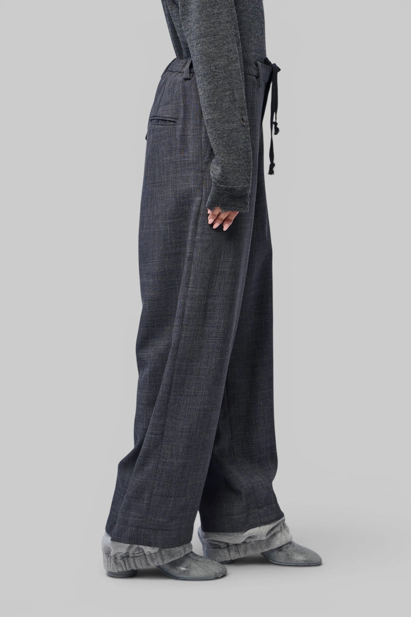Maison Mihara Yasuhiro - Layered Hem Houndstooth Pants - LABELS
