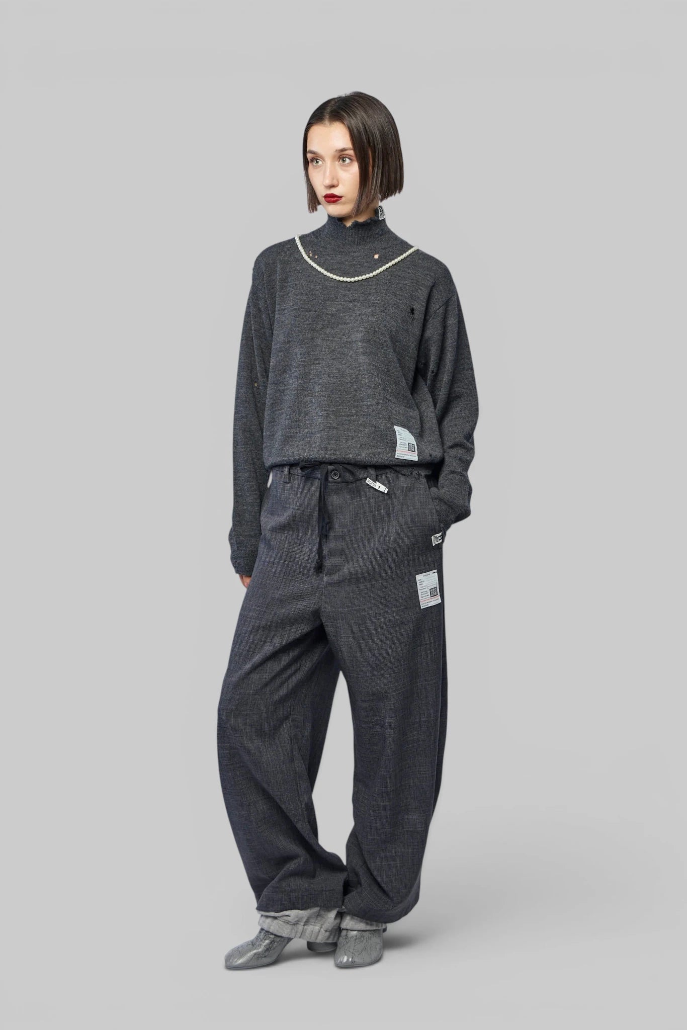 Maison Mihara Yasuhiro - Layered Hem Houndstooth Pants - LABELS