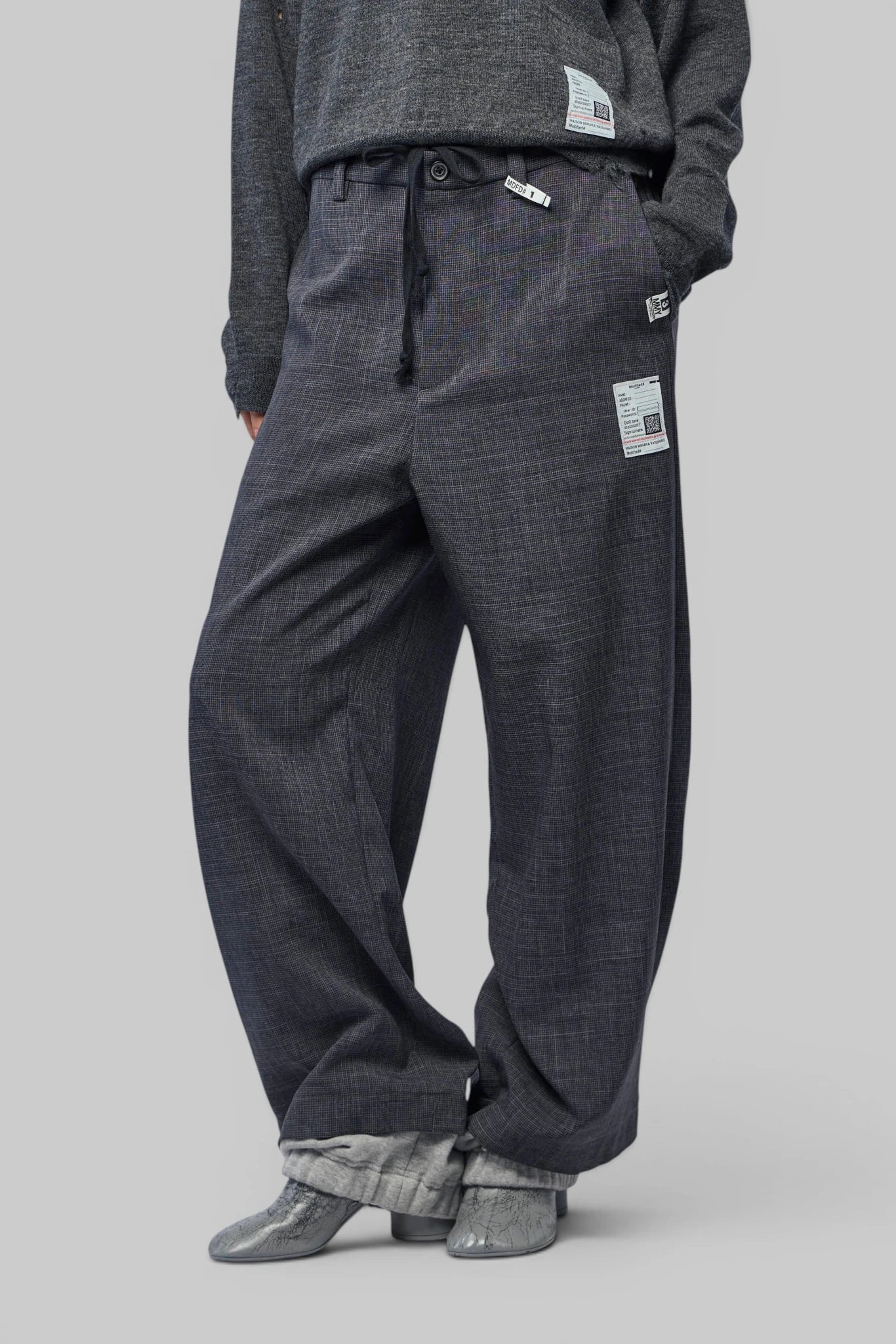 Maison Mihara Yasuhiro - Layered Hem Houndstooth Pants - LABELS