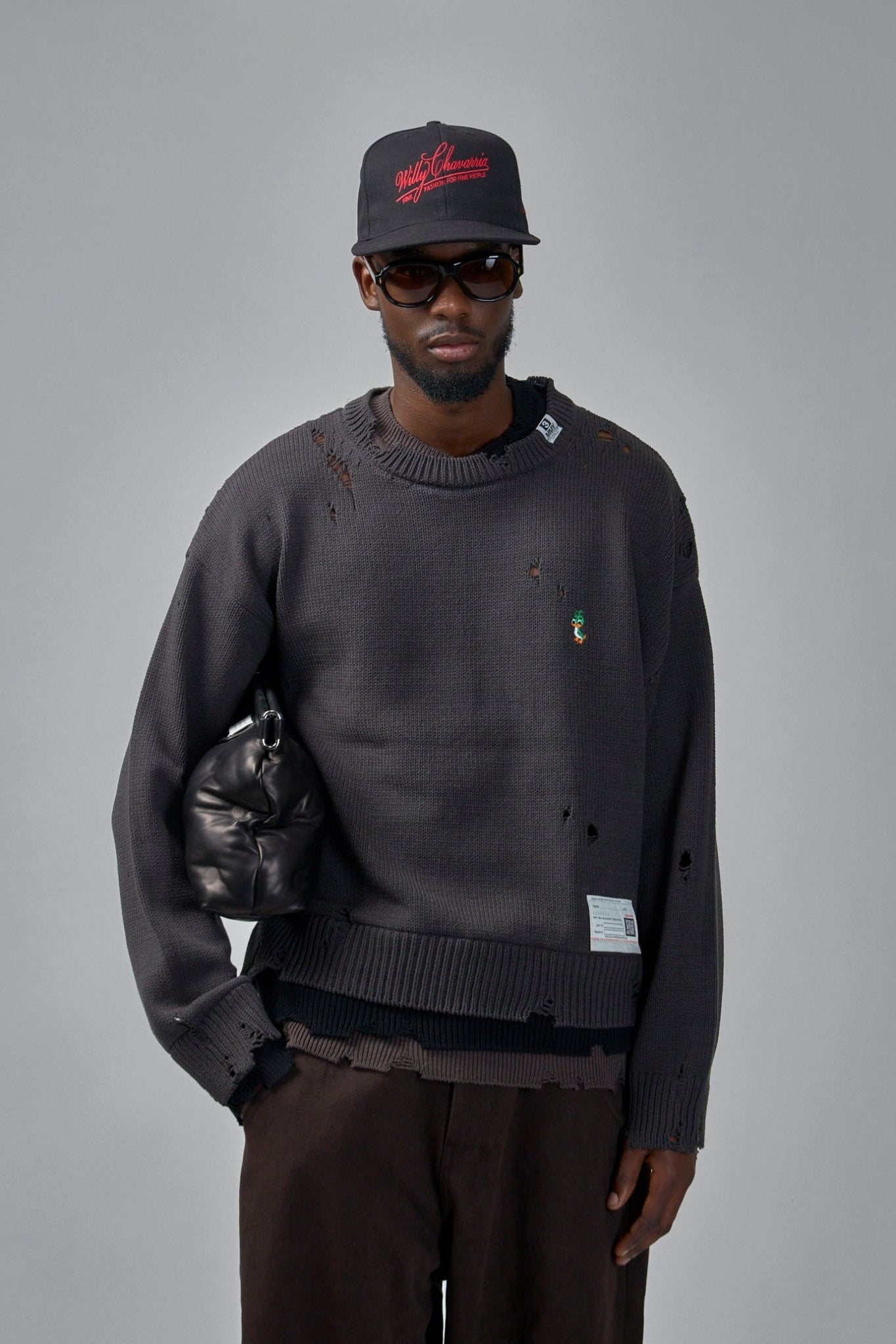 Maison Mihara Yasuhiro Layered Knit Pullover in Black - LABELS