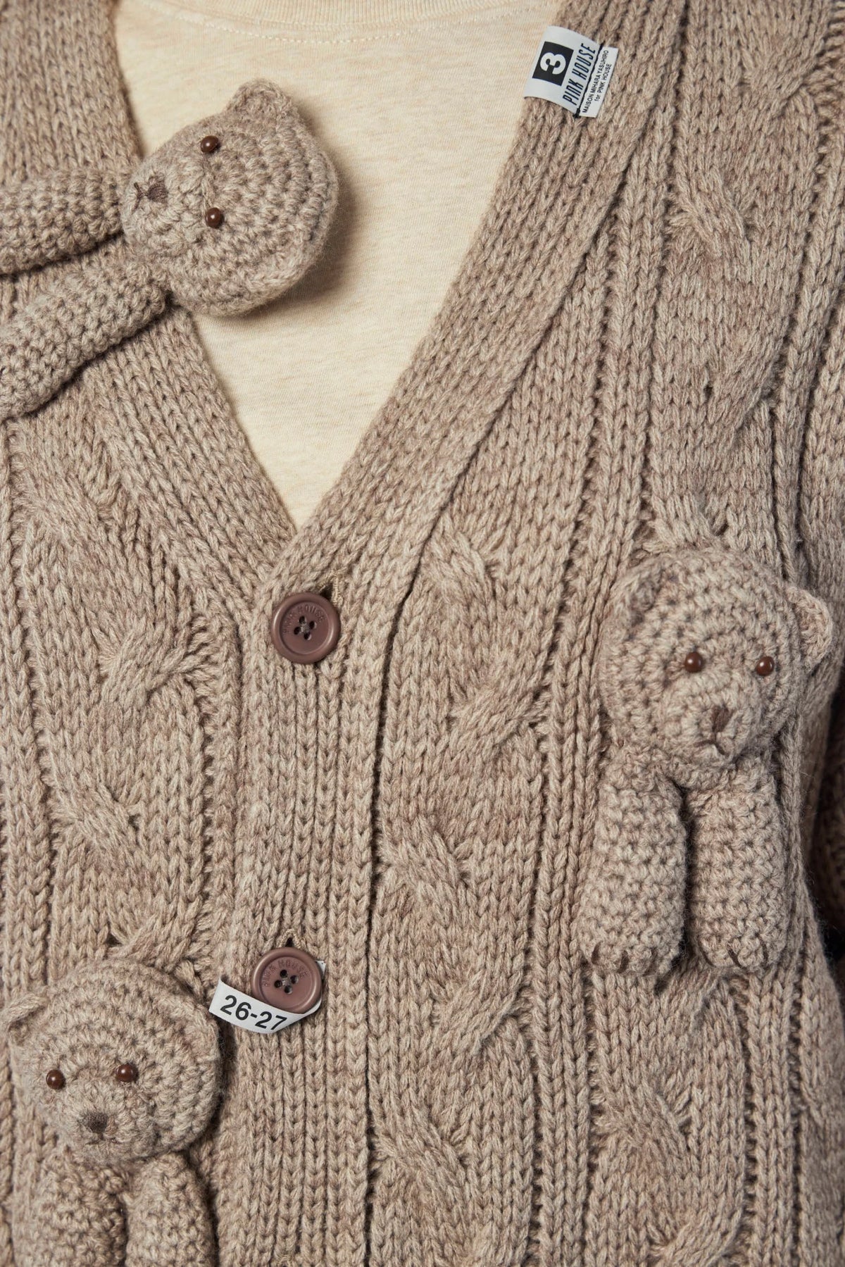 Maison Mihara Yasuhiro - Pink House Bears Knit Cardigan - LABELS