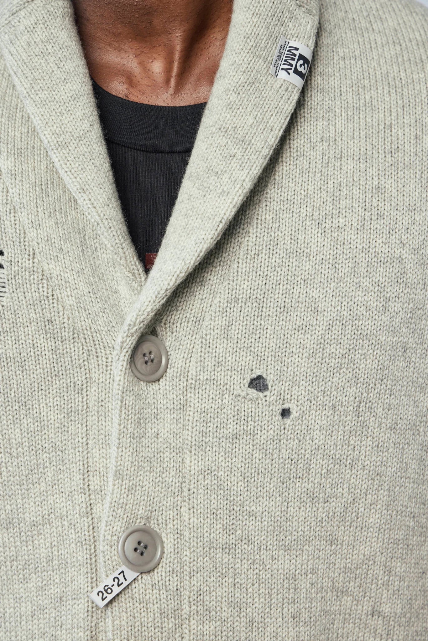 Maison Mihara Yasuhiro - Sweat Pullover Combined Knit Cardigan - LABELS