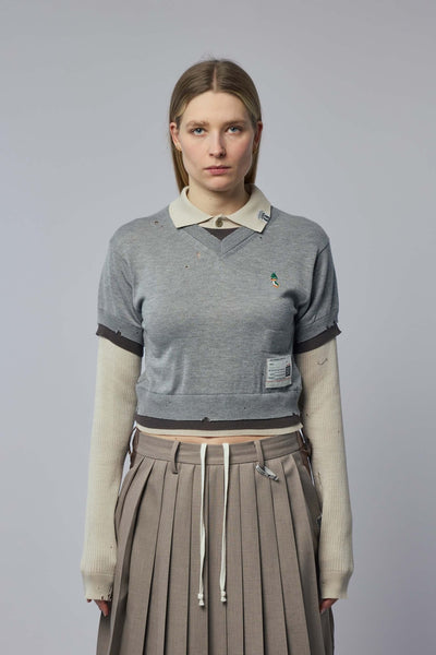 Triple Layered Knit Pullover