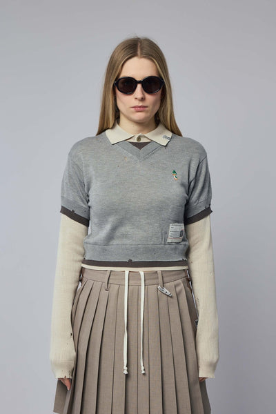 Triple Layered Knit Pullover