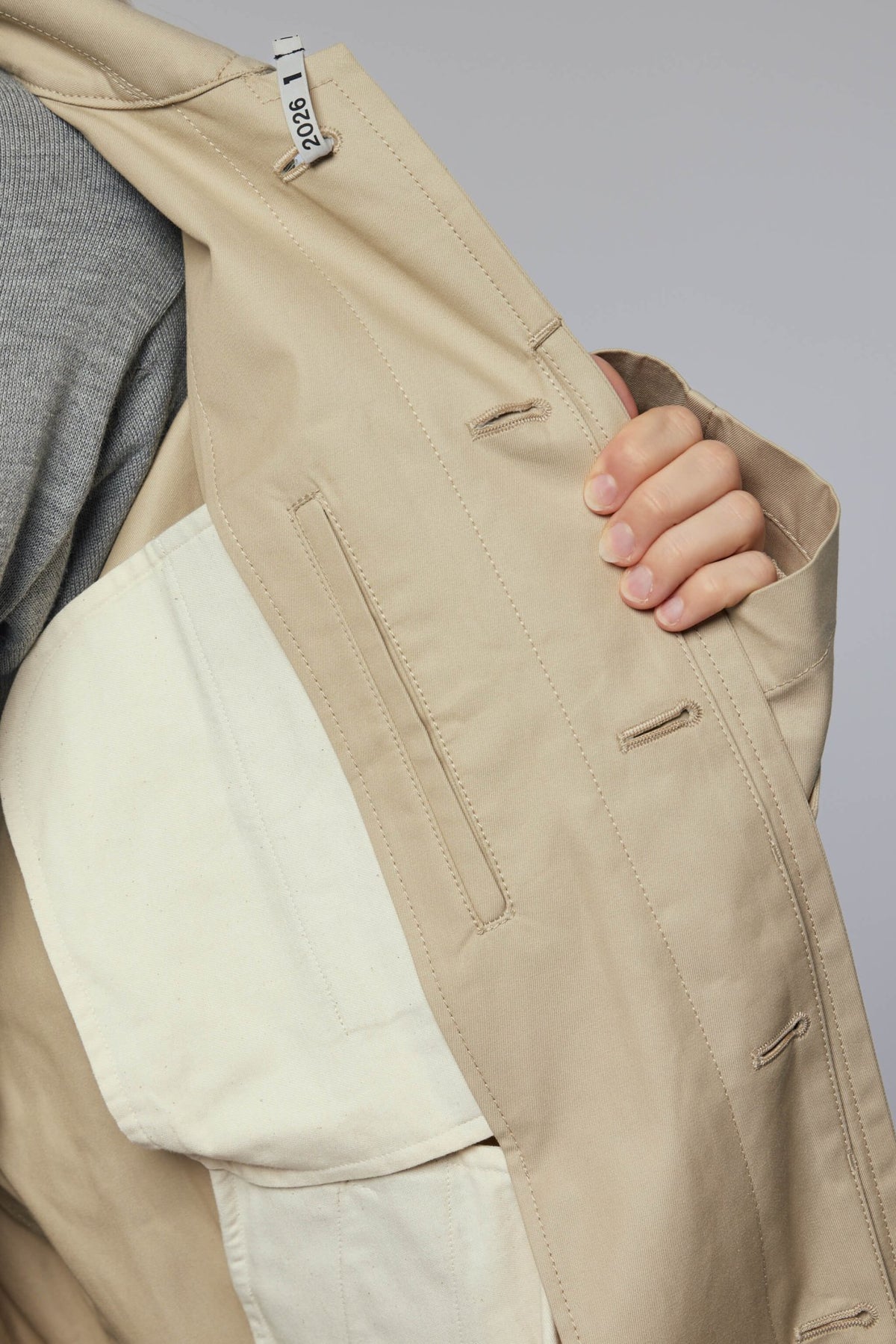 Close-up of patch details and premium cotton fabric texture
