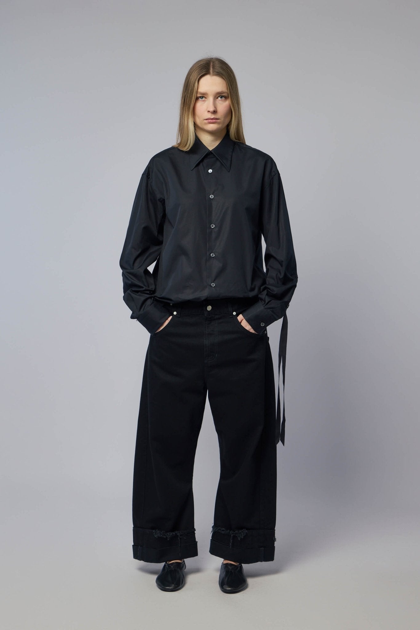 women - Marina Yee - Classic Shirt - LABELS — Full outfit styling with Marina Yee shirt for professional wear