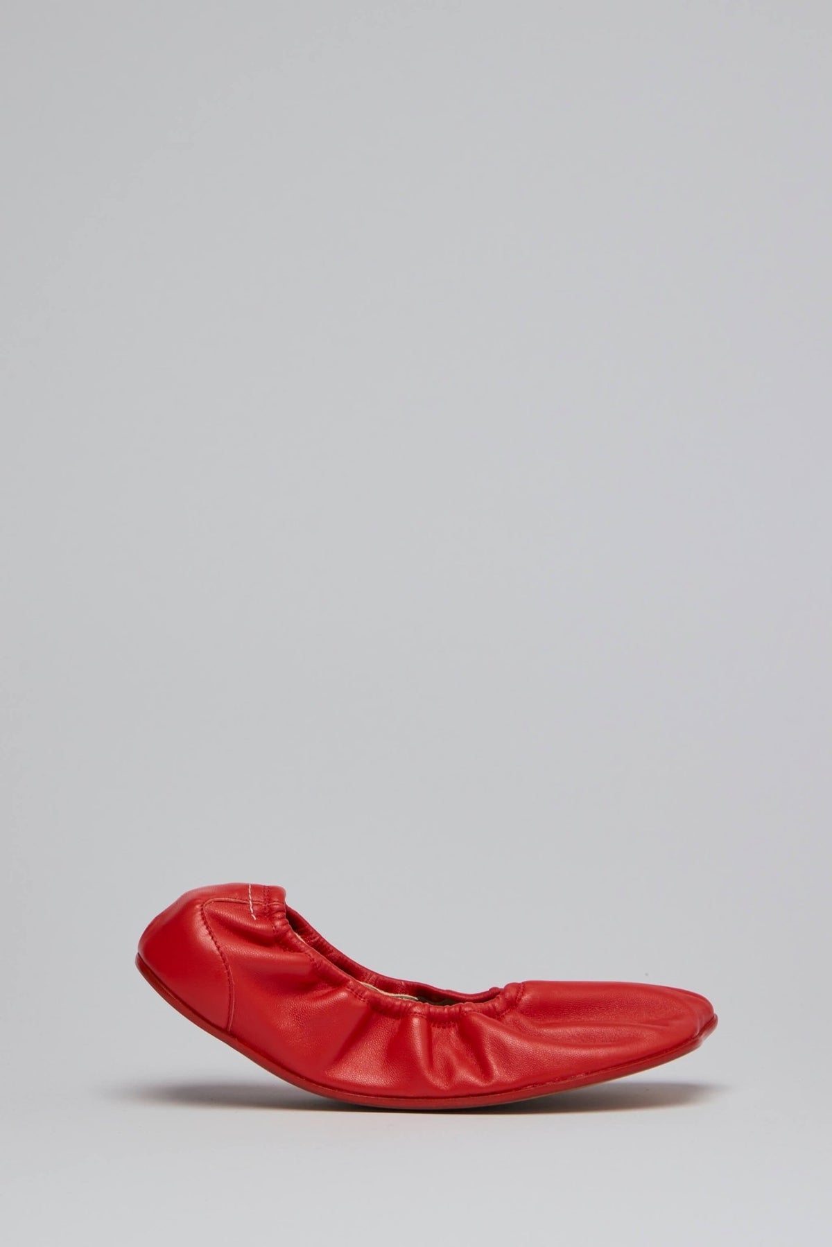 MM6 Margiela flats in bold red with elasticized opening and rounded toe