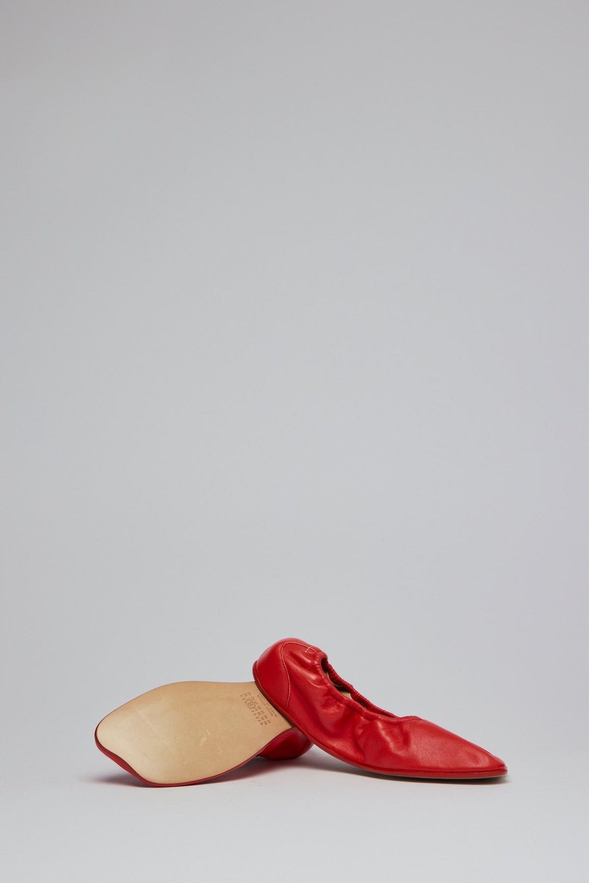 Detail shot of calf leather sole on MM6 Margiela flat