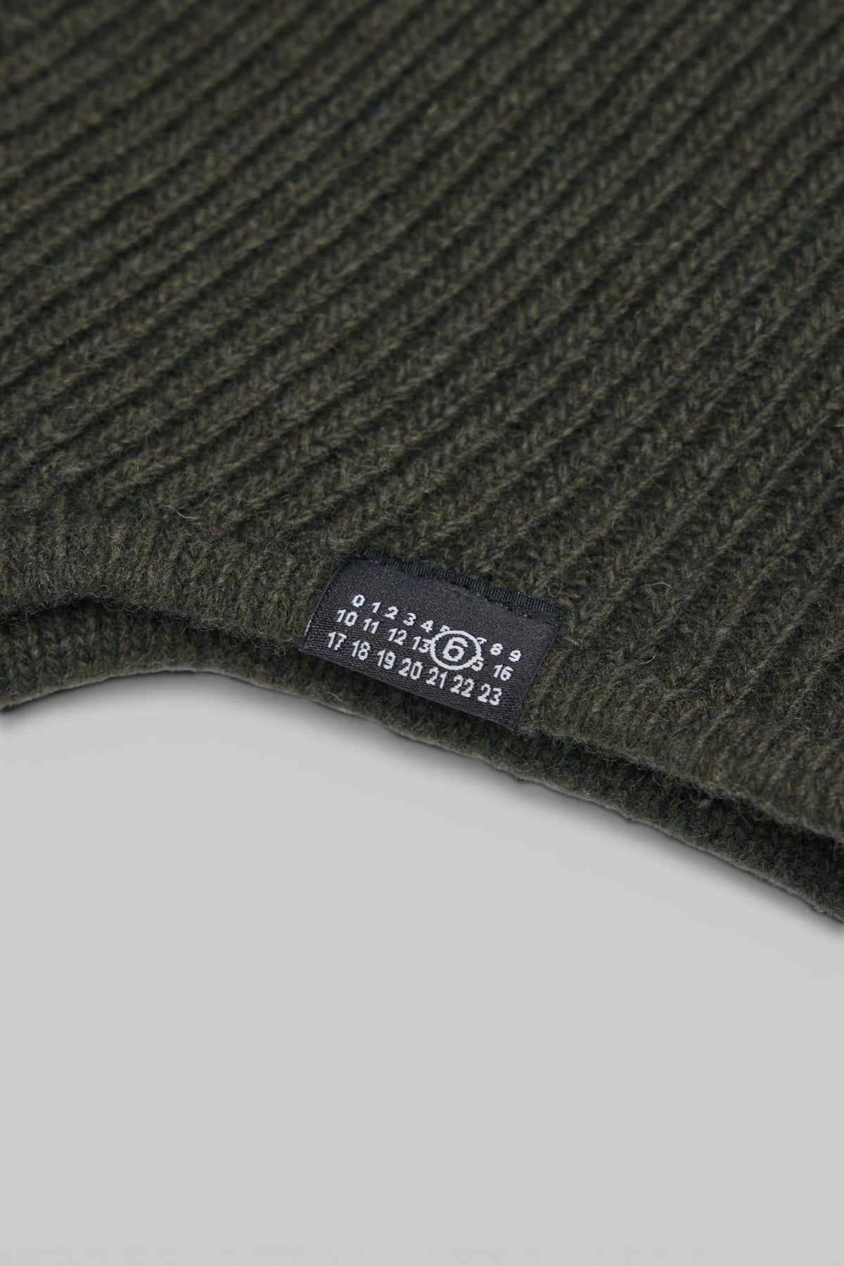 MM6 Margiela Balaclava branding label detail shot