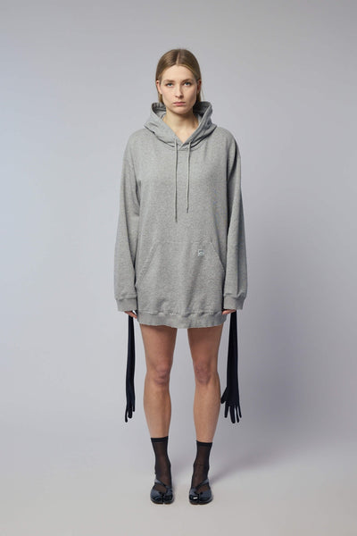Gray Melange Hoodie Dress