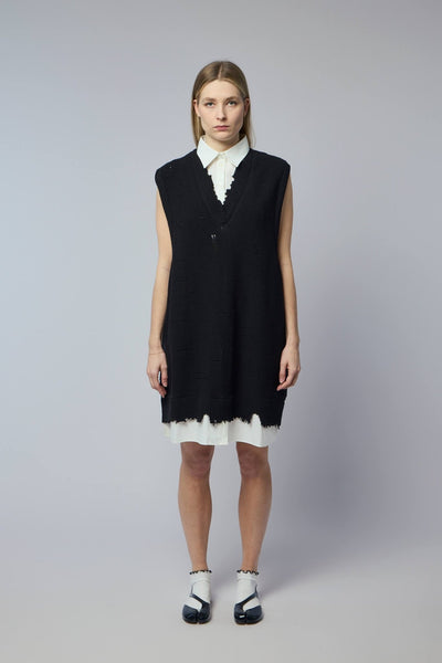 Knitted V-neck Mini Dress