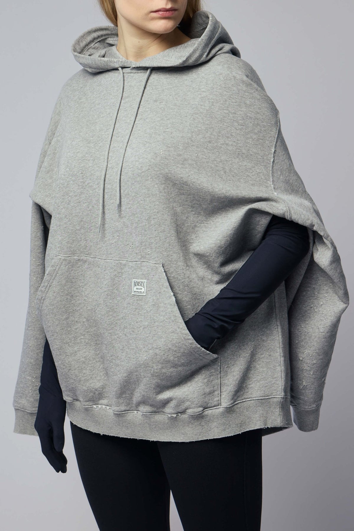 MM6 Margiela mini dress fabric detail showing premium wool-polyester blend