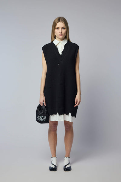 Knitted V-neck Mini Dress