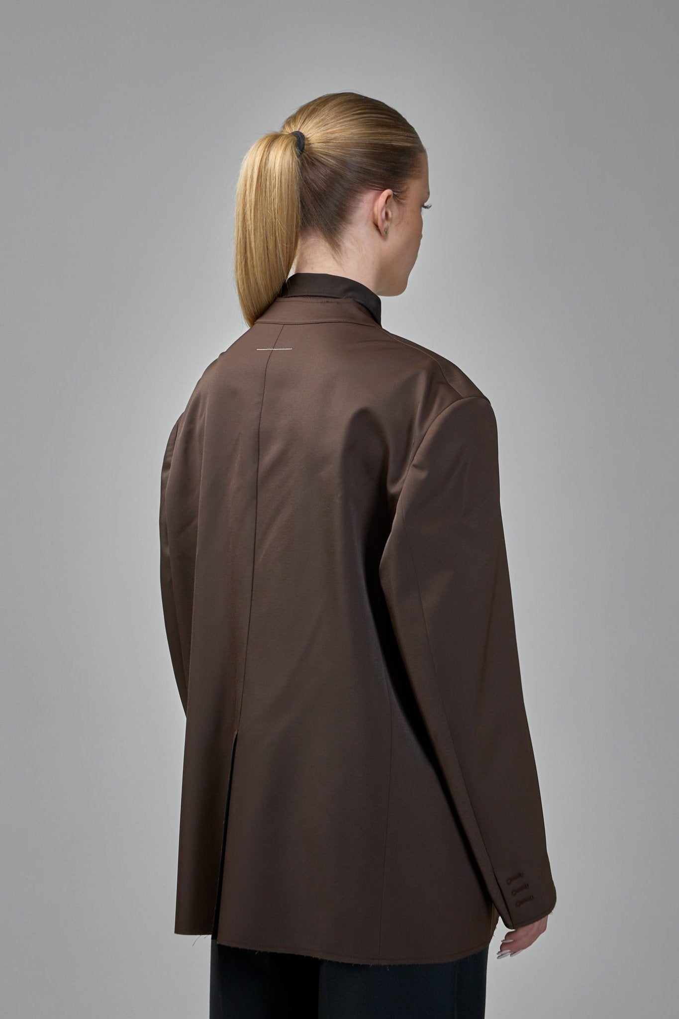 MM6 Margiela Blazers - One-piece Brown Satin Blazer – LABELS