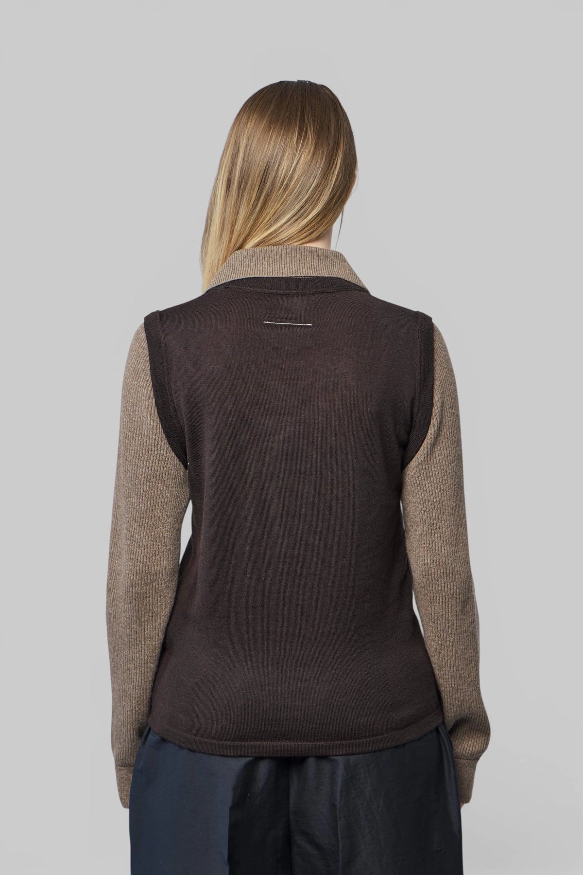 MM6 Margiela knitwear polo shirt back view