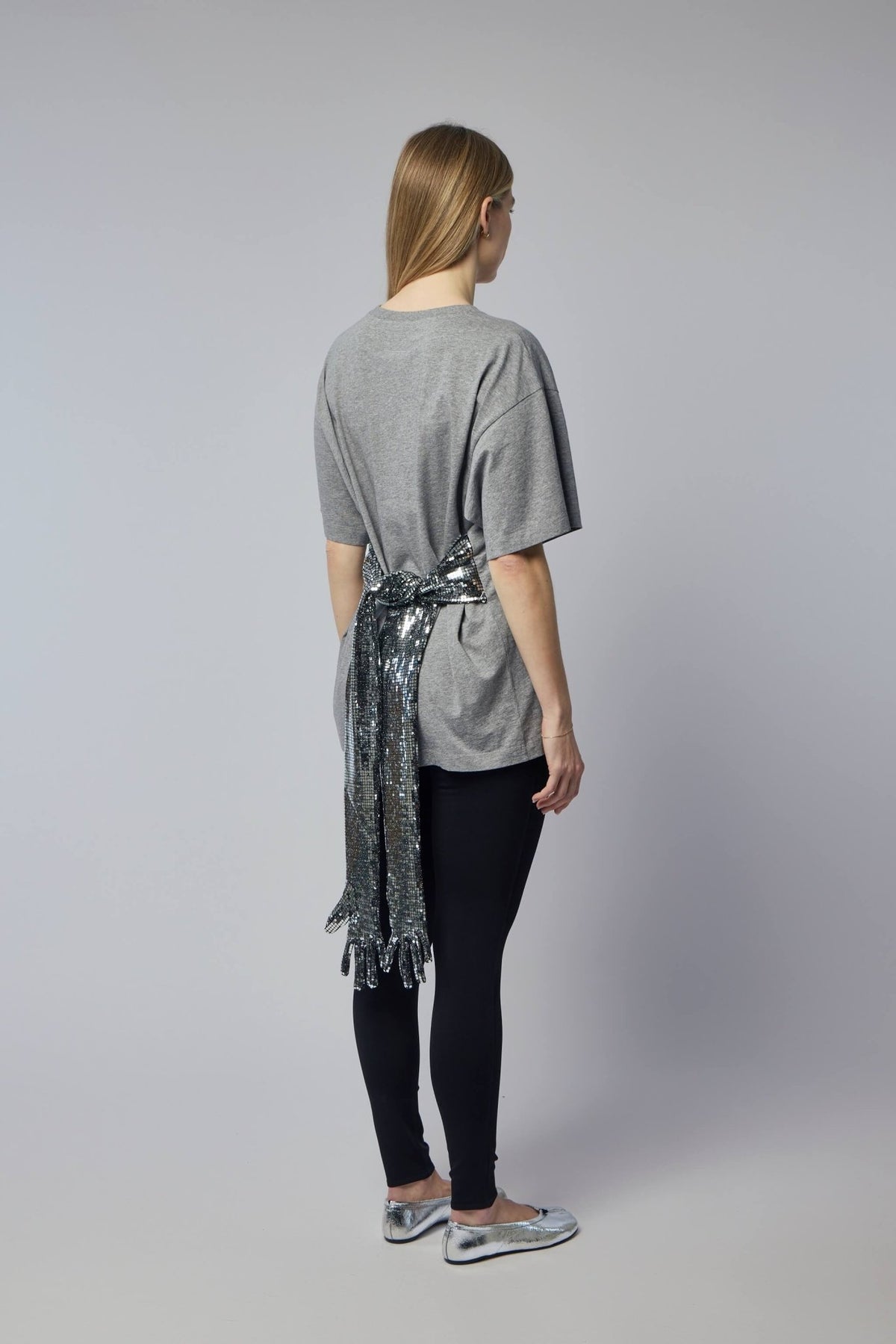 Back view of relaxed fit MM6 Margiela cotton t-shirt, view 7