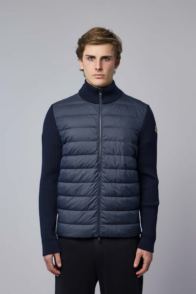 Padded Wool Zip-up Cardigan
