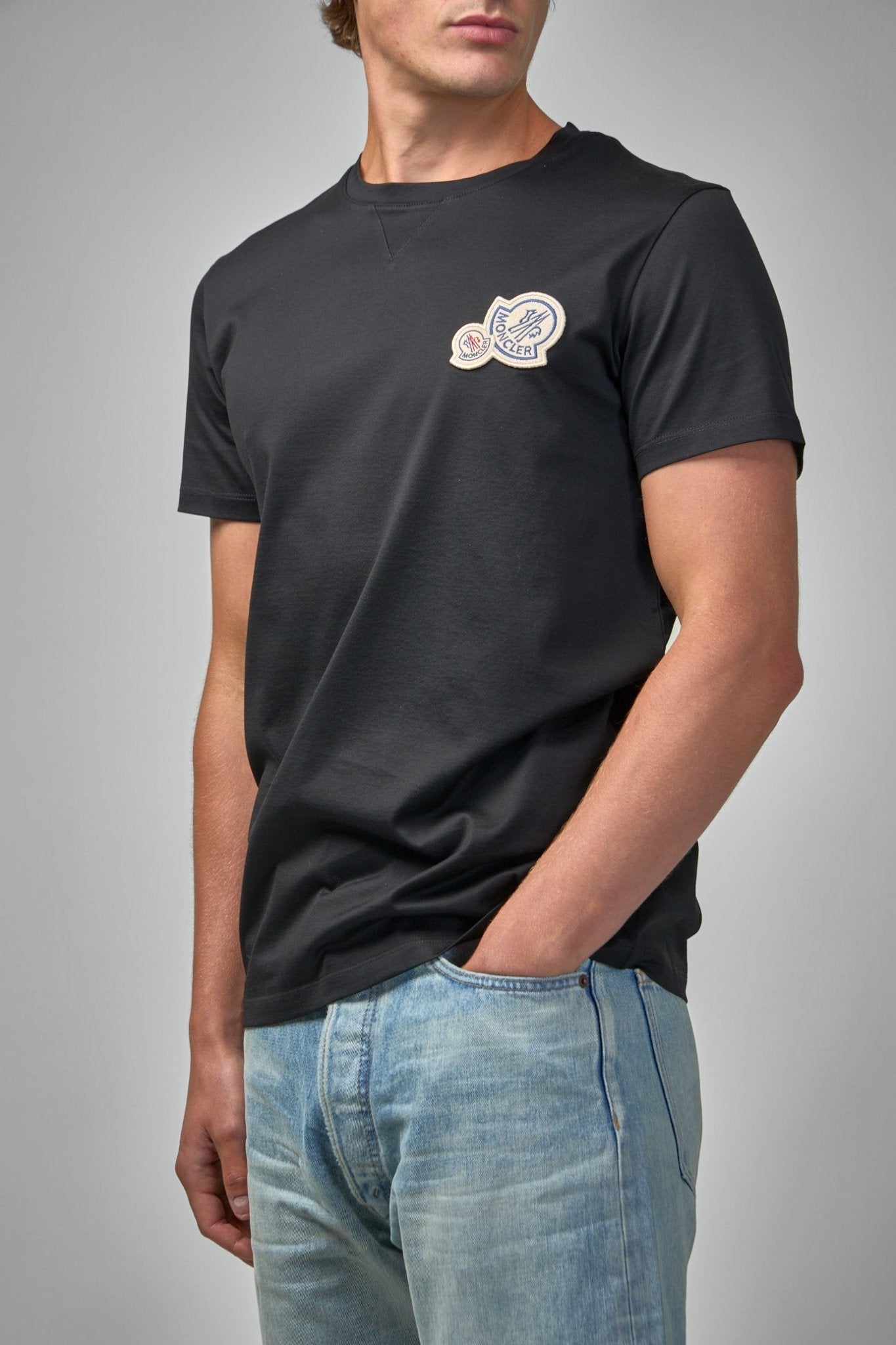 Moncler - Double Logo Patch Cotton T-Shirt - LABELS