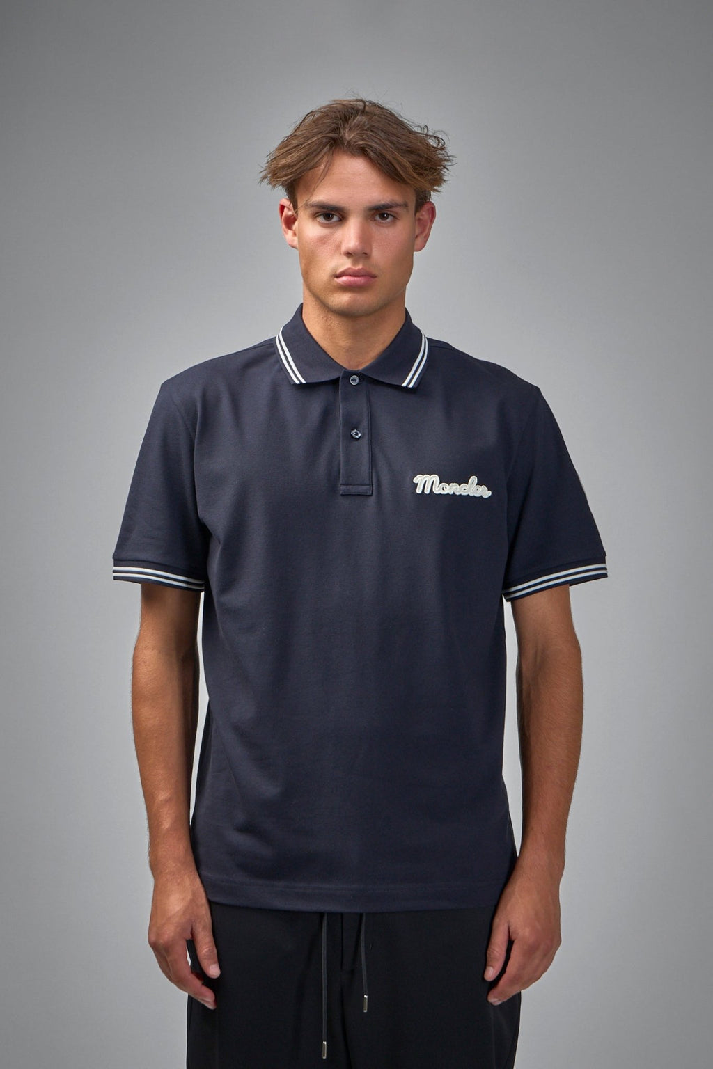 Moncler - Logo Patch Cotton Piquet Polo Shirt - LABELS