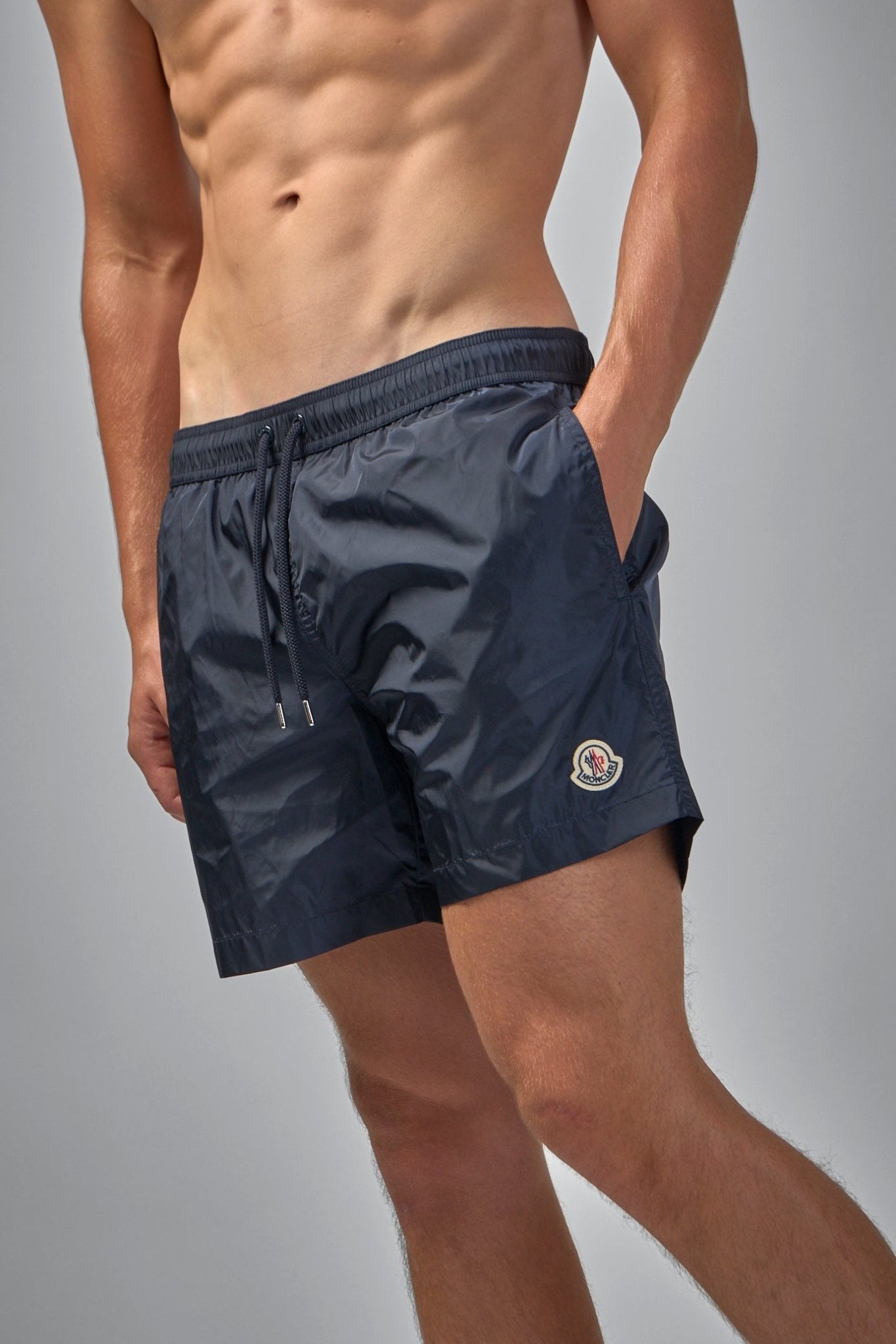 Moncler - Logo Patch Drawstring Swim Shorts - LABELS