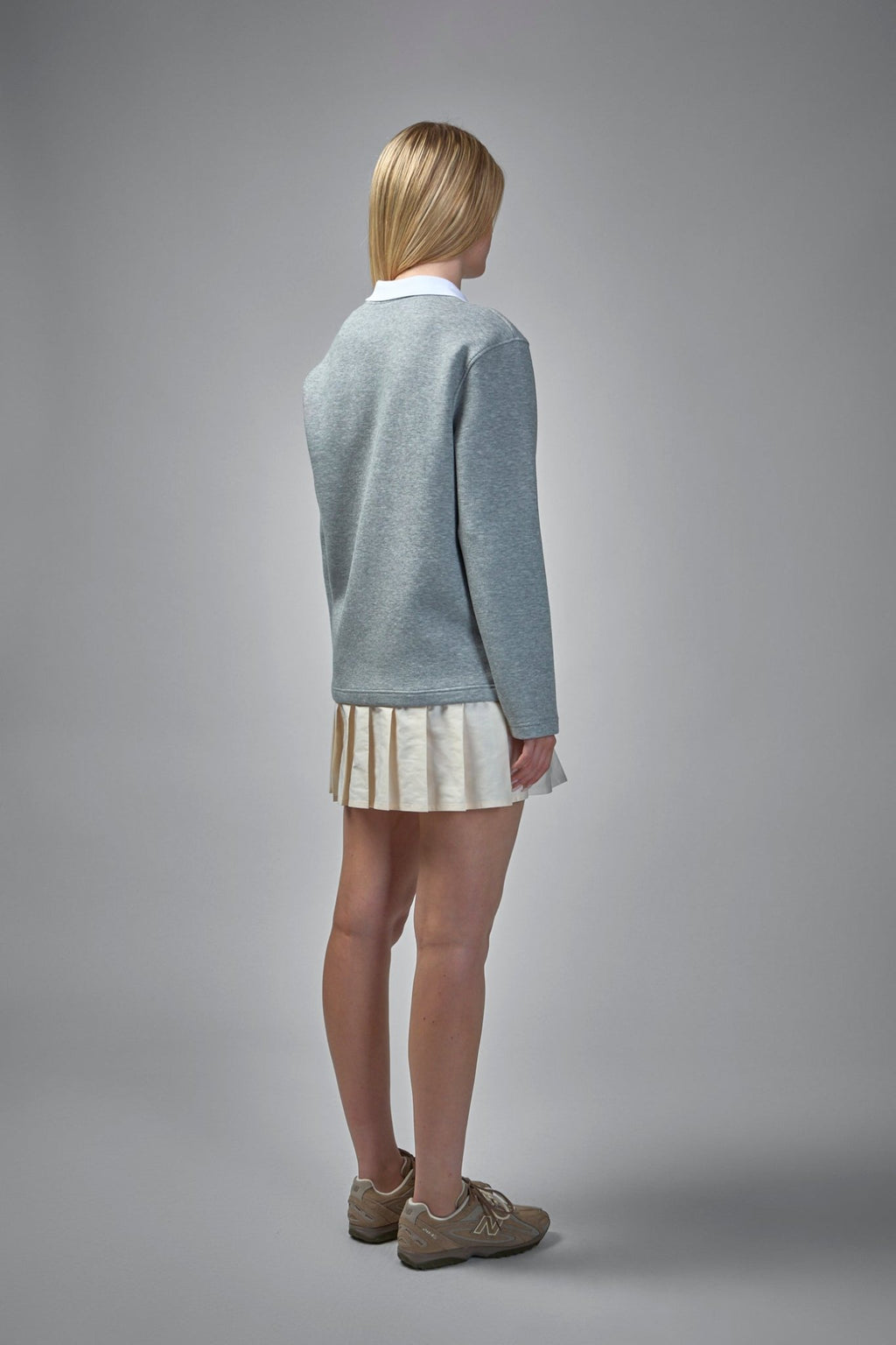 Moncler - Pleated Logo Patch Long - Sleeved Polo Dress - LABELS