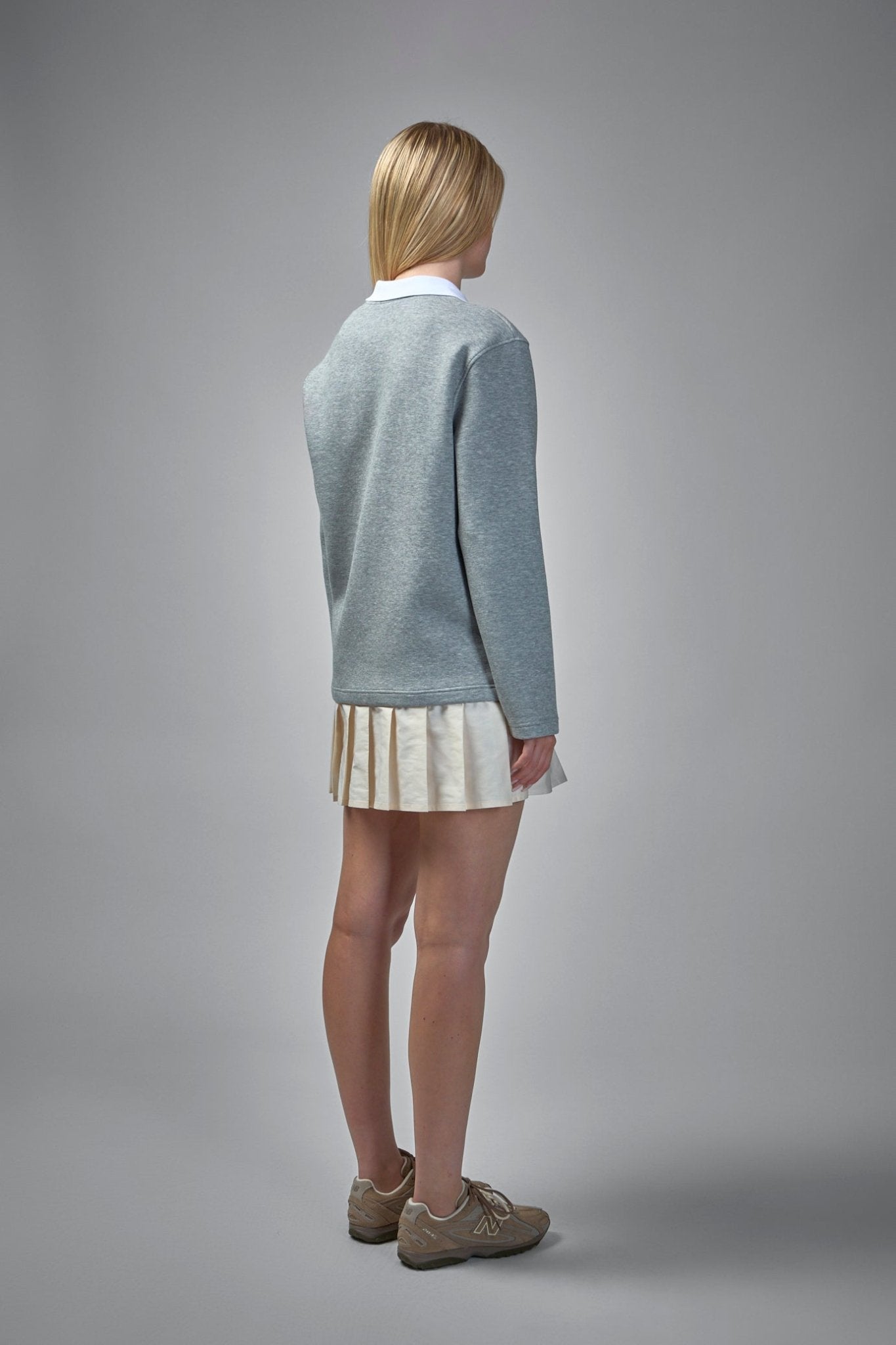 Moncler - Pleated Logo Patch Long - Sleeved Polo Dress - LABELS