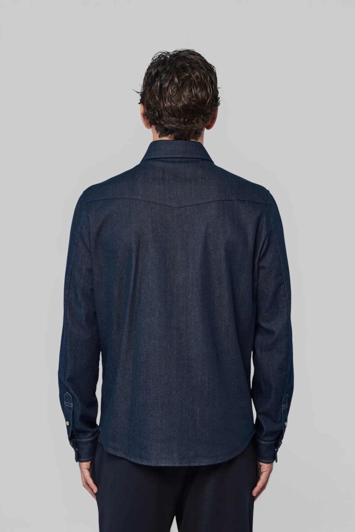Moncler shirt buttoned collar detail shot