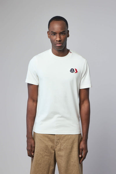 Embroidered Tricolor Logo Cotton T-shirt