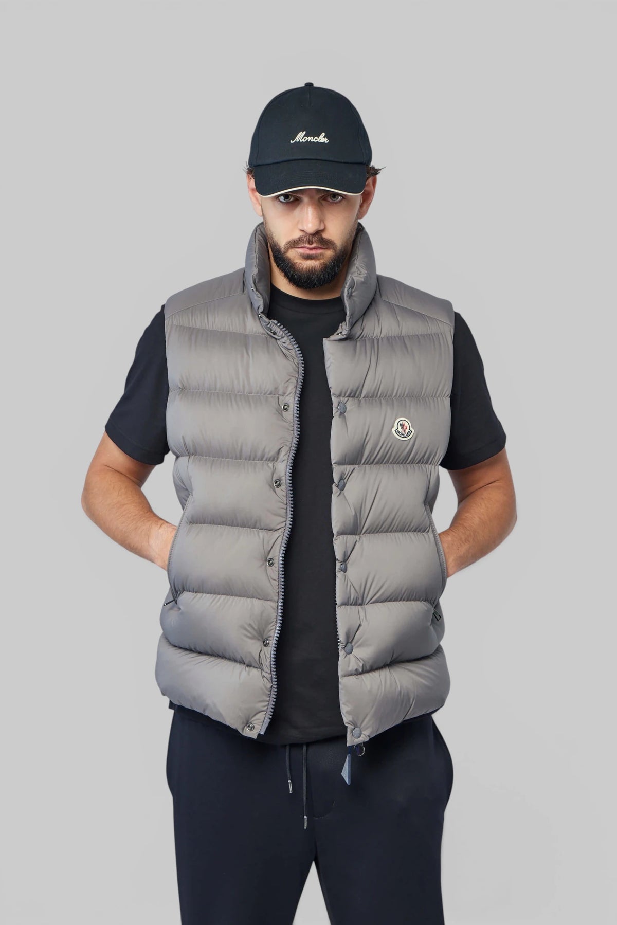 Moncler Tibb Vest in quilted polyester with high collar