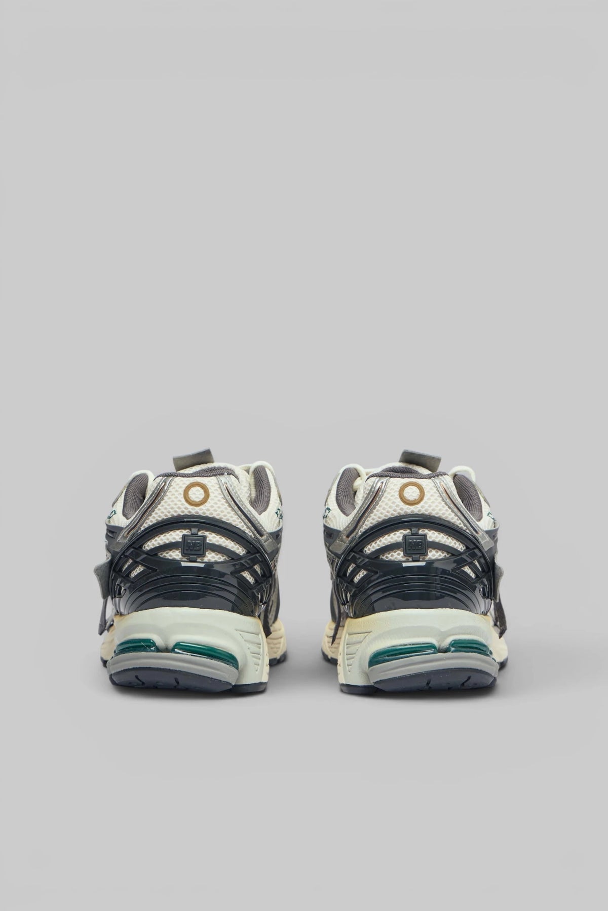 Top view of New Balance low top sneakers lace-up closure