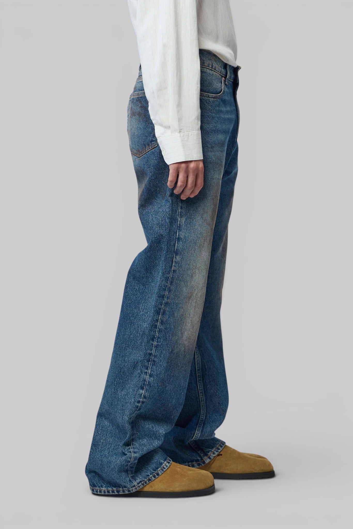 Our Legacy Straight Jeans Carlson Cut side profile with belt loops
