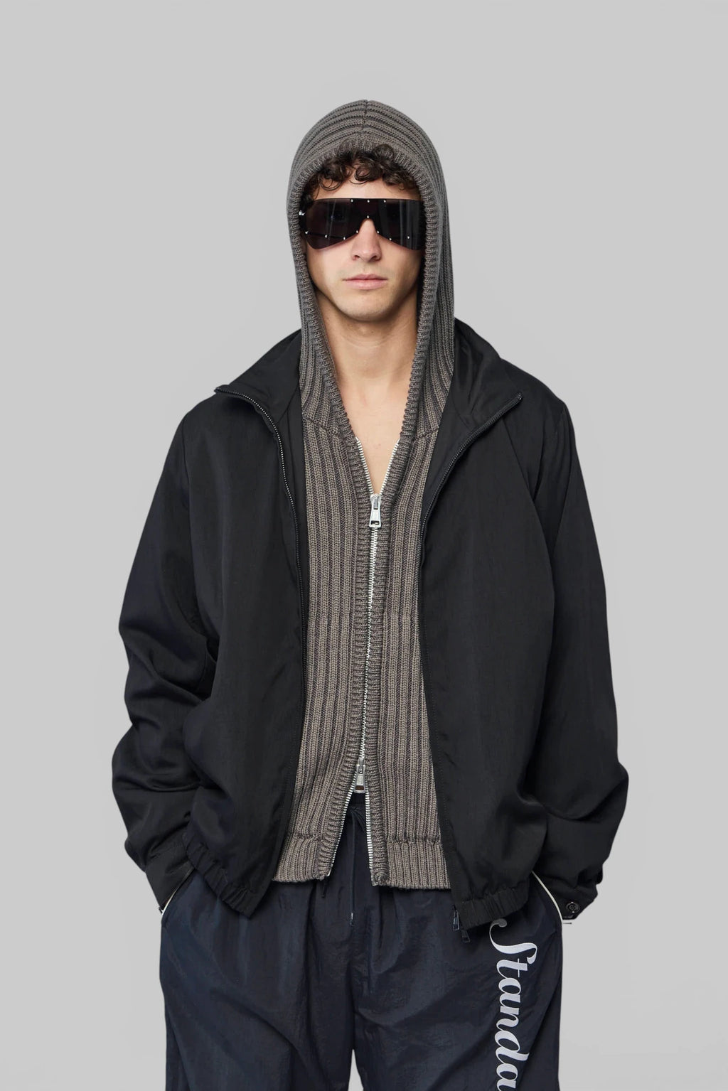 Our Legacy Casino Jacket in lyocell blend, front view with high collar