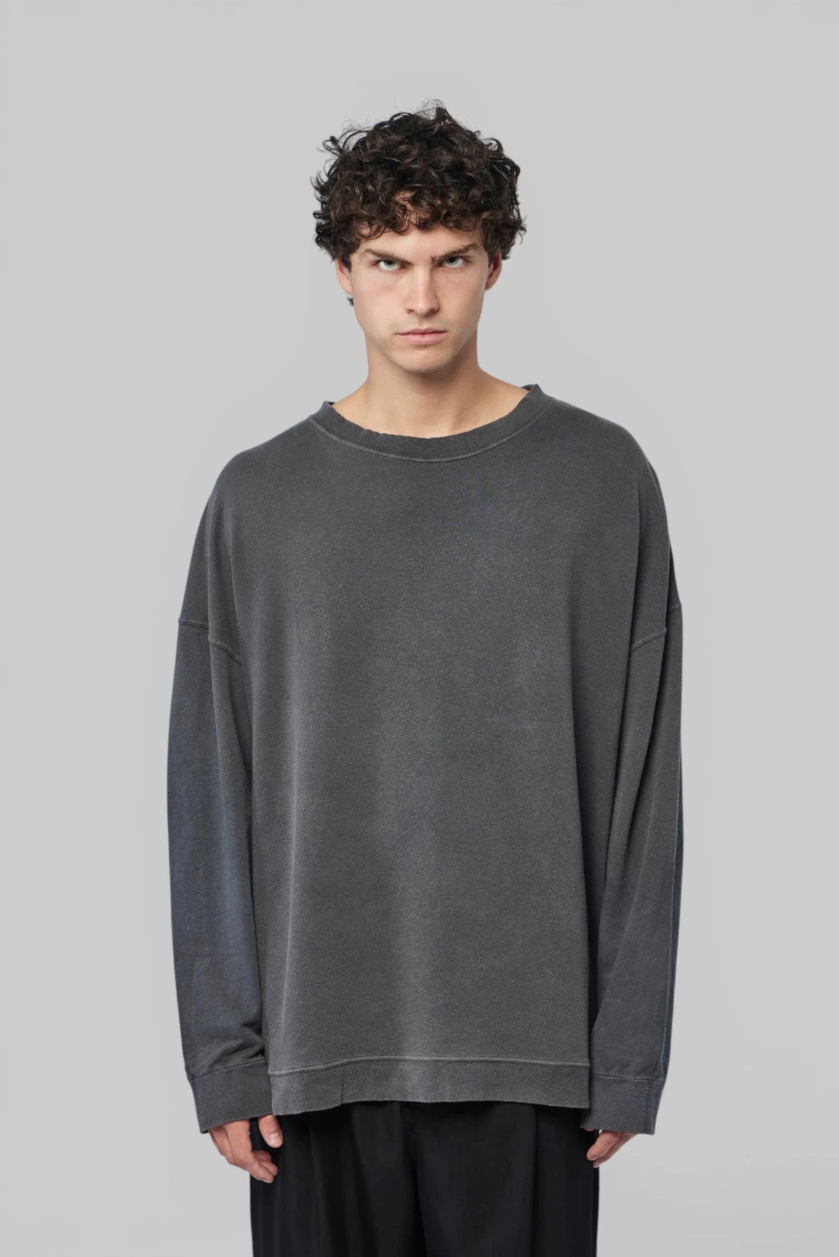 Close-up of cotton-linen fabric texture on Our Legacy Slack Sweatshirt